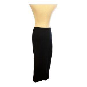 Jones & Co. Black Wool Blend Long Skirt | Size M | Classic Midi